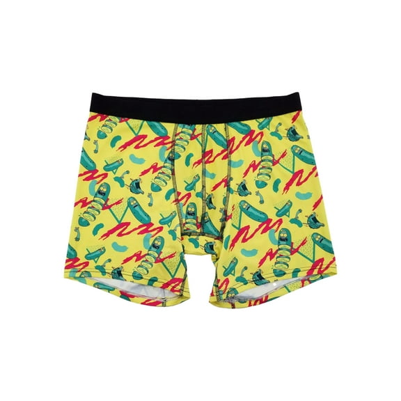 Rick & Morty Mens Yellow Pickle Rick Underwear Boxer Briefs 2XL
