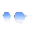thumbnail image 4 of Mens Retro Squared Octagon Plastic Hippie Sunglasses Clear Blue, 4 of 4