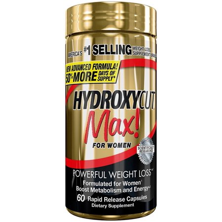 Hydroxycut Pro Clinical Max For Women Metabolism & Energy Booster Weight Loss Pills, Rapid Release Capsules, 120 Ct.