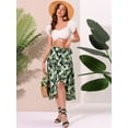 thumbnail image 5 of DARING DIVA Women's Floral Tropical Boho Midi Wrap Skirt XS Black, 5 of 6
