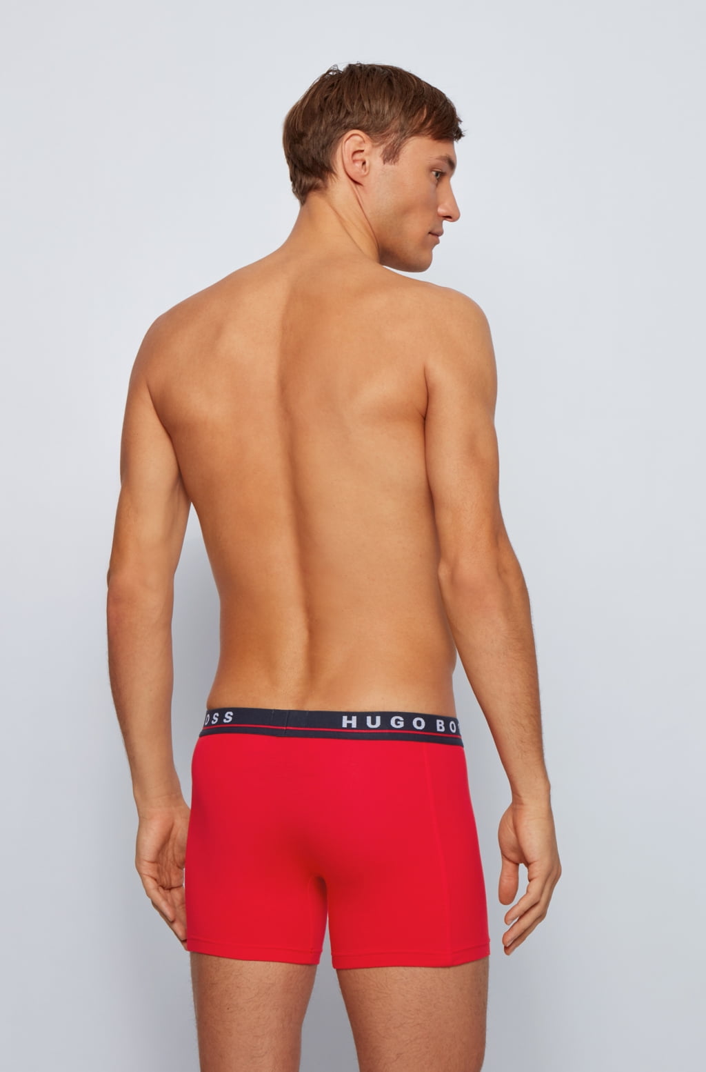 XL Men\'s Underwear, Hugo Boxers Pack Stretch Cotton Apple, 3 Midnight/Olive/Red Boss Knit