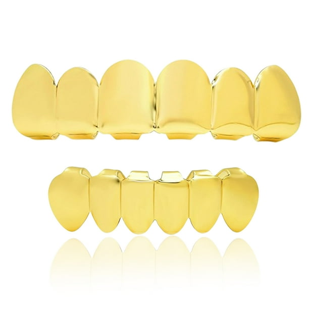 Grillz Teeth for Hip Hop Cool Mouth Grill Funny Top Bottom Custom Gold
