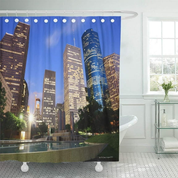 Libin Architecture Downtown Houston Texas Travel Destinations Outdoors Skyline USA Shower Curtain 60x72 inch