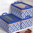 thumbnail image 1 of Bolsas de almacenamiento de gran capacidad con asas - Cajas organizadoras plegables de telas de 3 para mantas, edredones y ropa, 17L/30L/37L, diseño abierto, 1 of 4