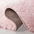 thumbnail image 6 of SAFAVIEH Madrid Miah Solid Polyester Shag Area Rug, Blush, 6'7" x 6'7" Round, 6 of 8