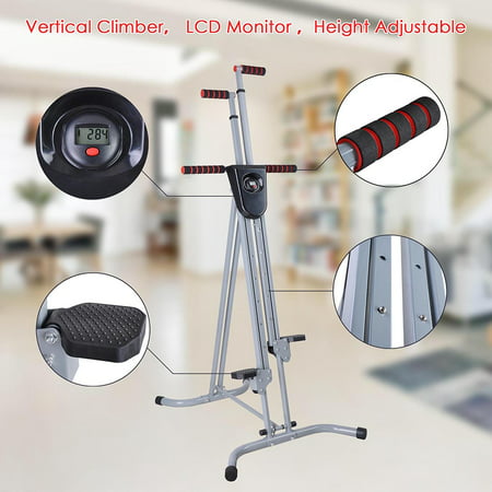 Yescom Folding Vertical Climber Stepper Exercise Cardio Machine Stair Climber Fitness Gym Workout (Best Cardio Machine For Lean Legs)