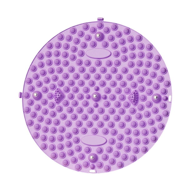 Esterilla masajeadora de pies con presión para los dedos, redonda, de 13,78 pulgadas de diámetro, antideslizante y decorativa. Púrpura