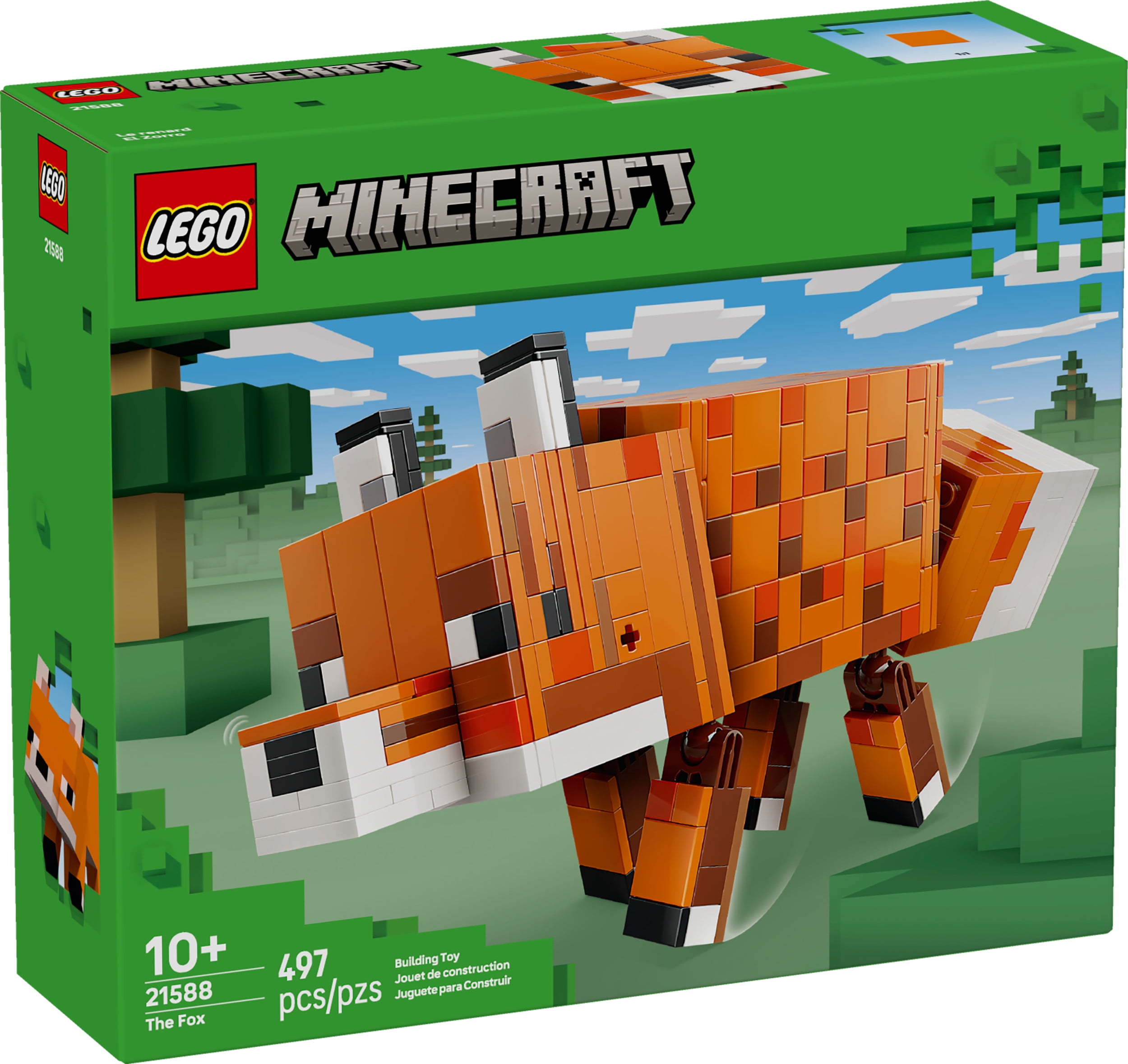 LEGO Minecraft The Fox Building & Pretend Play Toy for Boys & Girls - Poseable Video Game Character for Kids, Ages 10+ - Room Decor for Gaming Fans - Gift Idea for Birthdays - 21588