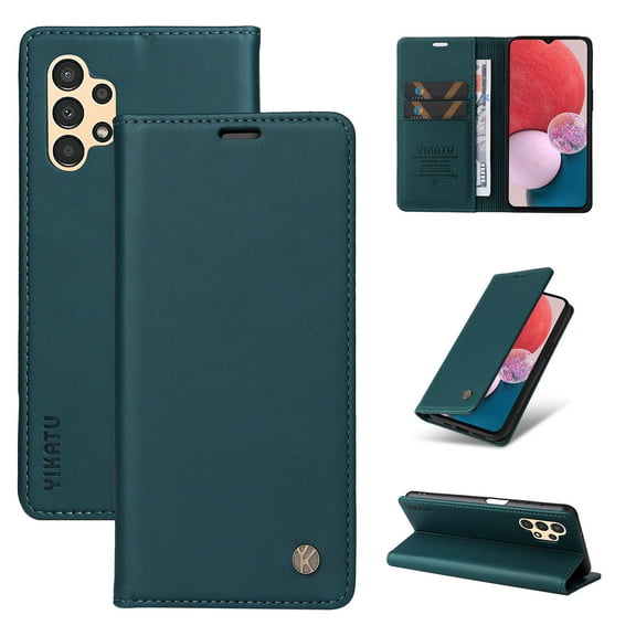 Flip Phone Case for Samsung Galaxy A13 5G, Kickstand and 2 Card Slots, Shockproof and Scratch Resistant, Blue