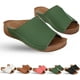 thumbnail image 1 of Sandalias ligeras elásticas con amortiguación de suela, sandalias de plataforma, cuñas para mujer, soporte ortopédico para arco, deslizamiento plano, 1 of 7