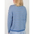 thumbnail image 4 of DOKOTOO Striped Knit Sweater Women Henley Button Front Long Sleeve Pullover Tops Soft Casual Lightweight Soft Sweaters S-2XL, 4 of 8
