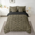 thumbnail image 3 of Manfei Brown Zebra Print 7-Piece Twin Bedding Sets, Fashion Stripes Abstract Bedding Comforter Set, Teens Kids Adult Reversible Sheet Sets, Breathable Home Decor, 3 of 8