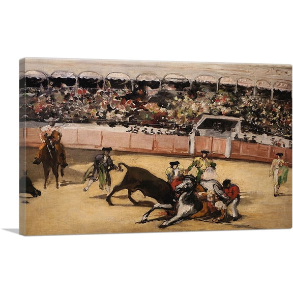 ARTCANVAS Bullfight 1866 Canvas Art Print by Edouard Manet - Size: 26" x 18" (0.75" Deep)