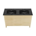 thumbnail image 5 of Cascade 48 in. Natural Oak, Double Basin Bathroom Vanity With Black, 3-Hole Ceramic Sink Top, 5 of 8
