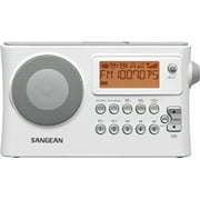 Sangean Portable Digital AM/FM Weather Alert Alarm Clock Radio with Large Easy to Read Backlit LCD Display Built-in Speaker & Flashing Red LED Light with Emergency Siren