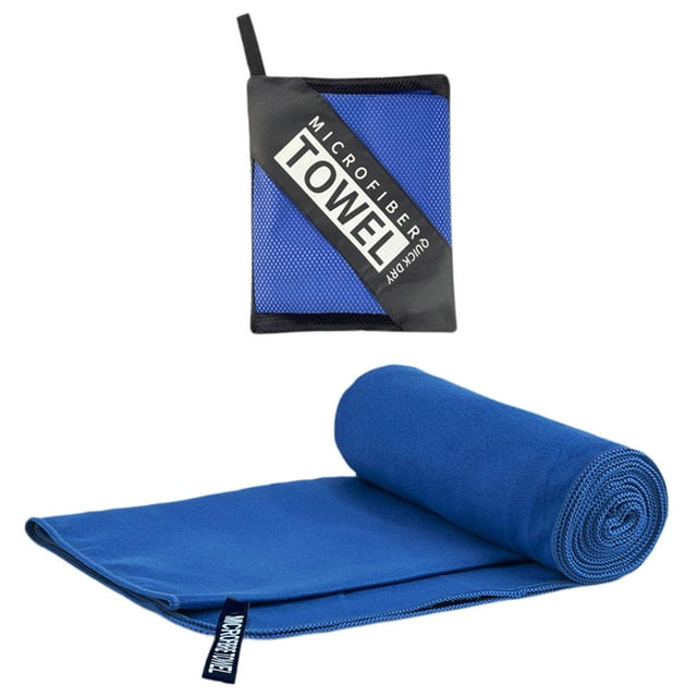 DYNWAVECA Serviette de Voyage Séchage Rapide Serviette Absorbante Sueur Fraîche Douce Pliable Serviette de Gym Serviette de Yoga pour Course Randonnée Intérieur Voyage Extérieur Bleu