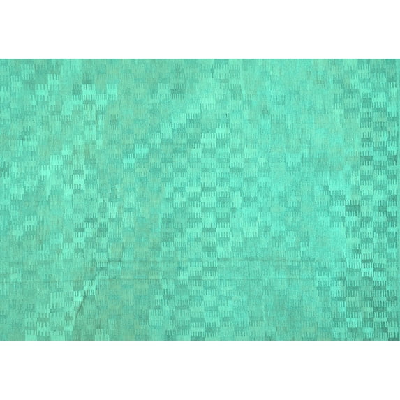 Ahgly Company Machine Washable Indoor Rectangle Abstract Turquoise Blue Contemporary Area Rugs, 8' x 10'