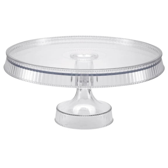 EcoQuality 10.5" Clear Cake Stand - Durable Elegant Dessert Stand - Cake Plate for Serving Desserts, Appetizers, Cupcakes, Display Server Tray for Birthday, Wedding, Christmas, Kitchen Party (1)