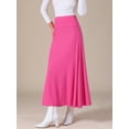 thumbnail image 2 of DARING DIVA Women's Foldable High Waist Flowy Flare Maxi Skirts XS Rose Red, 2 of 6