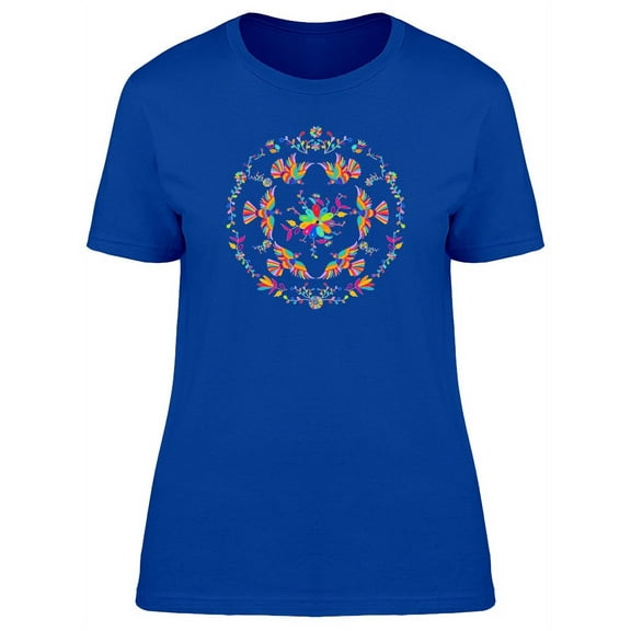 Collage Of Folk Color Birds T-Shirt Women -Image by Shutterstock, Female Medium