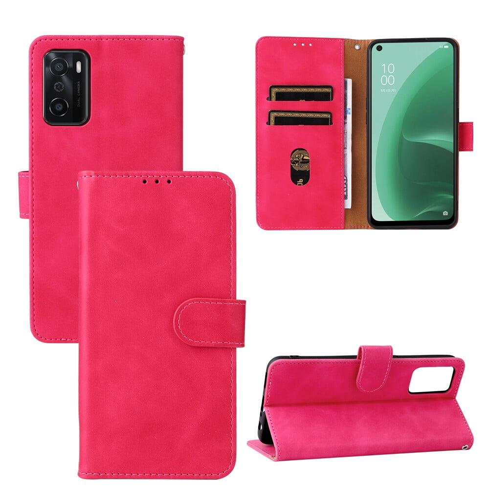 For OPPO A55S 5G PU Leather Flip Case Card Slots Holder Kickstand