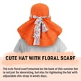 thumbnail image 3 of Solaris Women Outdoor Hiking Hat, Summer Hat with Neck Flap and Floral Silk Ribbons for Fishing, Camping, Safari,Fishing Caps,Orange, 3 of 7