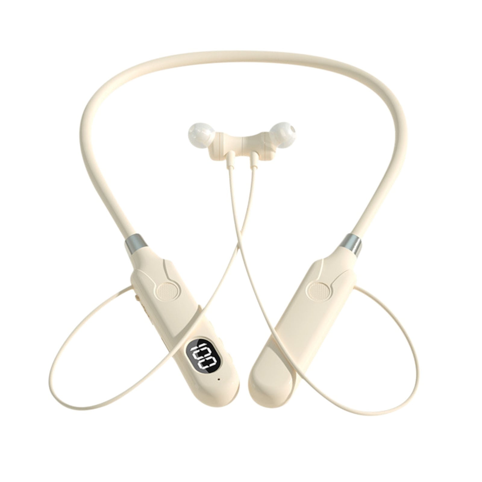 Go Air Pop True Wireless Bluetooth Earbuds & Charging Case - Pink, Dual Connect, IPX4 Sweat Resistance, Bluetooth 5 Connection, 3 EQ Sound Settings Signature, Balanced, Bass Boost - Beige