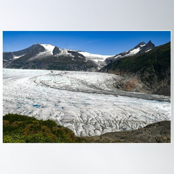 Mendenhall Glacier Juneau Alaska Poster Wall Art, Modern Wall Decor For Living Room Bedroom, 12x18 UNFRAMED