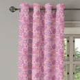 thumbnail image 3 of Ambesonne Bohemian Grommet Curtain, Flower Folklore, 50" x 54", Dried Rose Pink, 3 of 6