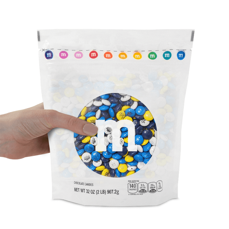 M&M'S Hanukkah Milk Chocolate Candy, 2lb Resealable Bulk Bag