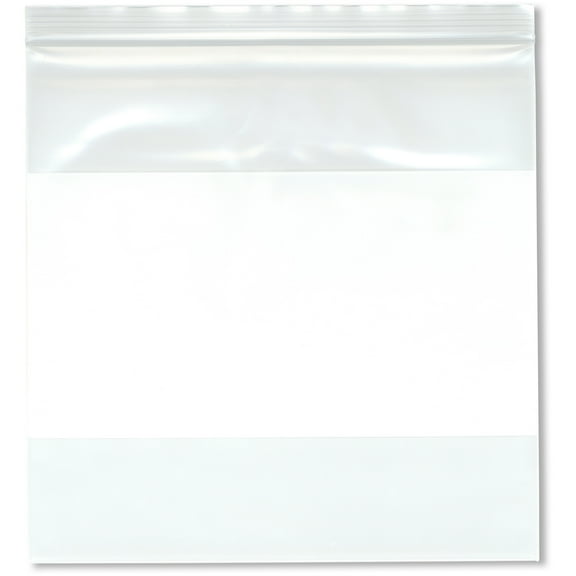 Plymor 8" x 8" (Pack of 100), 4 Mil Heavy Duty White-Block Zipper Reclosable Plastic Bags