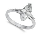 thumbnail image 4 of CHOOSE YOUR COLOR White CZ Marquise Solitaire Wedding Ring 925 Sterling Silver Band Female Size 5, 4 of 4