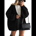 thumbnail image 1 of Suéteres Tipo Cárdigan Extragrandes para Mujer, Otoño 2025, de Punto, con Mangas Largas Tipo Farol y Frente Abierto, Ligeros. Negro M, 1 of 10