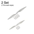 thumbnail image 3 of Uxcell 4Pcs RC Propellers 2 Vane Blades Props 5x5", 12x6" Grey with Adapter Rings, 3 of 7