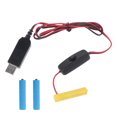 thumbnail image 1 of Eliminador de batería AAA, cable de alimentación USB, reemplaza 3 pilas AAA para radio, reloj de juguete eléctrico, luz LED con interruptor, 1 of 8