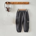 thumbnail image 4 of Gibobby Boys Pants Boys Athletic Pants Sweatpants Soft Jogger 3T 4T 5T 6T 7T Pants With Pockets Elastic Waist Drawstring For Kids School Sports Little Boys Winter Pants(4-5 Years,Grey), 4 of 5