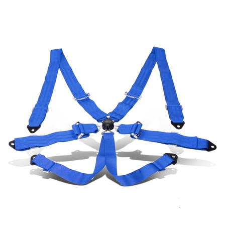 NRG Innovations NRG-SBH-6PCBL NRG Innovations SBH-6PCBL 6-Point Cam Lock Buckle 2"Width Safety Racing Seat Belt Harness