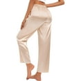 thumbnail image 5 of KelaJuan Women's Silk Satin Pajama Pants Soft Long Lounge Pant Drawstring Trousers Casual Sleepwear Pj Bottoms with Pockets, 5 of 6