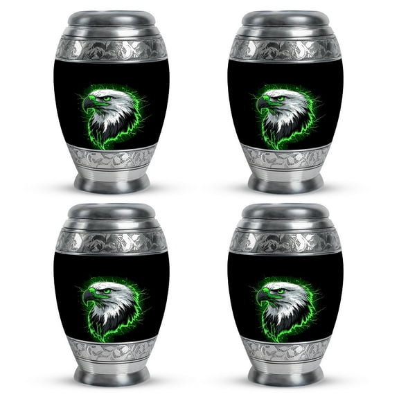 Yatskia Neon Eagle Mini Urns For Ashes Male & Female, Small Cremation Urns For Human Ashes, (Monar 3 Inch, Pack of 4)