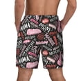 thumbnail image 4 of Uemuo Various Languages Mother Pattern Mens Swim Trunks Quick Dry Board Shorts with Mesh Lining, Stretch Beach Shorts Quick Dry No-Chafing Board Shorts-3X-Large, 4 of 9