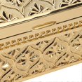 thumbnail image 2 of Trinket Box Vintage Rose Pattern Embossed Single Layer Flip Top Zinc Alloy Jewelry Storage Box Gift Box for Women Girls Gold, 2 of 3