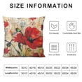 thumbnail image 5 of ONETECH  Throw Pillow Cover Red Poppy Floral Flower Paint Hand Drawn Brush Effect Design Art Print Digital Decor Lumbar Pillow Case Cushion for Sofa Couch Bed Standard, 5 of 5