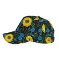 thumbnail image 5 of Kdxio Unisex Sunflowers And Blue Flower Pattern Baseball Cap Unisex Washed Classic Adjustable Hat, 5 of 8