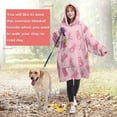 thumbnail image 4 of Wearable Oversized Blanket,Pink Ribbon Pattern Wearable Blanket Hoodie for Adults,Cozy Hooded Blankets with Super Pockets,Super Warm Fuzzy Pullover for Women & Men, 4 of 6
