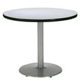thumbnail image 1 of Pemberly Row Table de Salle de Repos Contemporain Gris 42 Pouces avec Base Ronde Argentée, 1 of 1