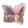 thumbnail image 2 of Cojín decorativo con forma de mariposa para sofá, ideal para fotos. Cojín lumbar con soporte para la espalda. Rosa, 2 of 9