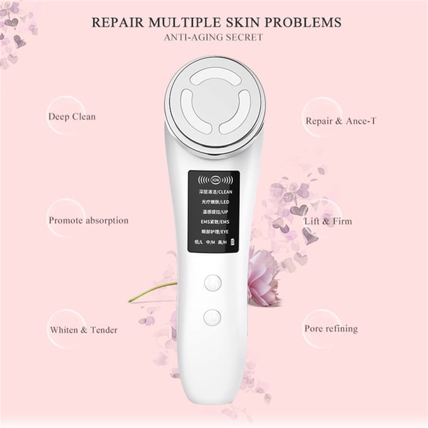 Instrumento de Belleza y Limpieza Facial Fiudx Rejuvenecimiento de la Piel Luz Roja y Azul