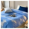 thumbnail image 3 of Cotton Blue Cloud Comforter Set Queen Size Sky Blue Comforter Cotton 3 Pieces Soft Light Blue Queen Comforter Bedding Set Women Solid Blue Queen Bed Comforter Set for All Season as Gift, 3 of 6