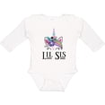 thumbnail image 3 of Inktastic Little Sister Unicorn Lil Sis Girls Long Sleeve Baby Bodysuit, 3 of 5