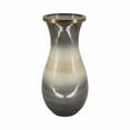 thumbnail image 6 of Glass Vase with Metal Rim for Living Room Decor - Modern Home Accents with Gradient Finish for Office Display - Decorative Flower Vase for Room, Bedroom, House, and Table Styling - 18", Brown & Ivory, 6 of 11